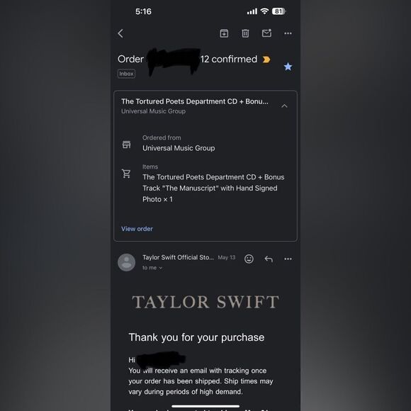 Taylor Swift Tortured Poets Department CD Bonus Manuscript Hand Signed Photo - Picture 6 of 6